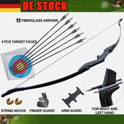Bogenschießen 57'' Takedown Recurvebogen RH/LH Anfänger Schießtraining 20-40lbs