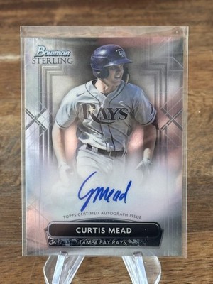 CURTIS MEAD 2022 BOWMAN STERLING PROSPECT ON CARD AUTOGRAPH RAYS