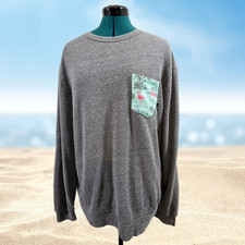 Vans Sweatshirt Mens Heathered Gray Crew Neck Chest Pocket Blend - Large