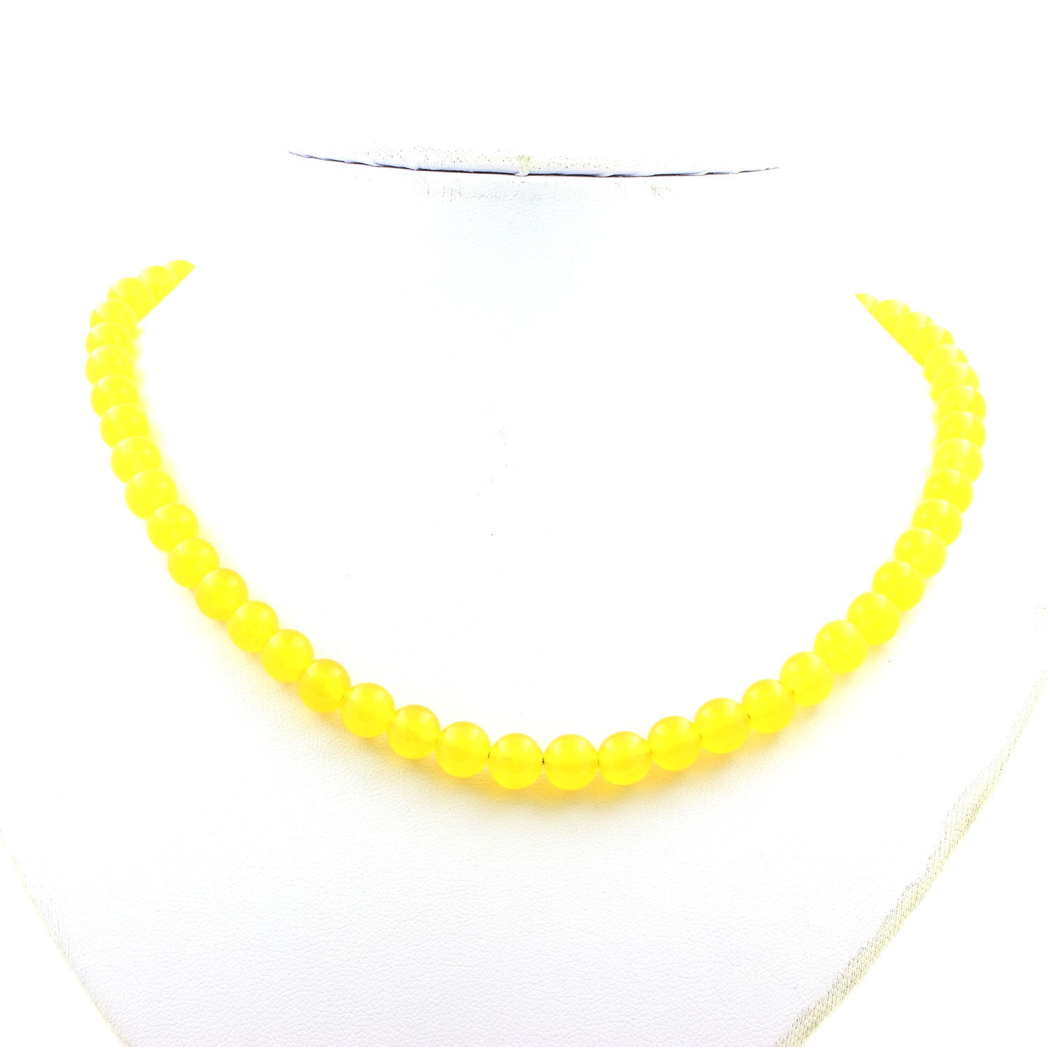 Collier agate jaune 8 mm anti-ternissement en acier inoxydable durable