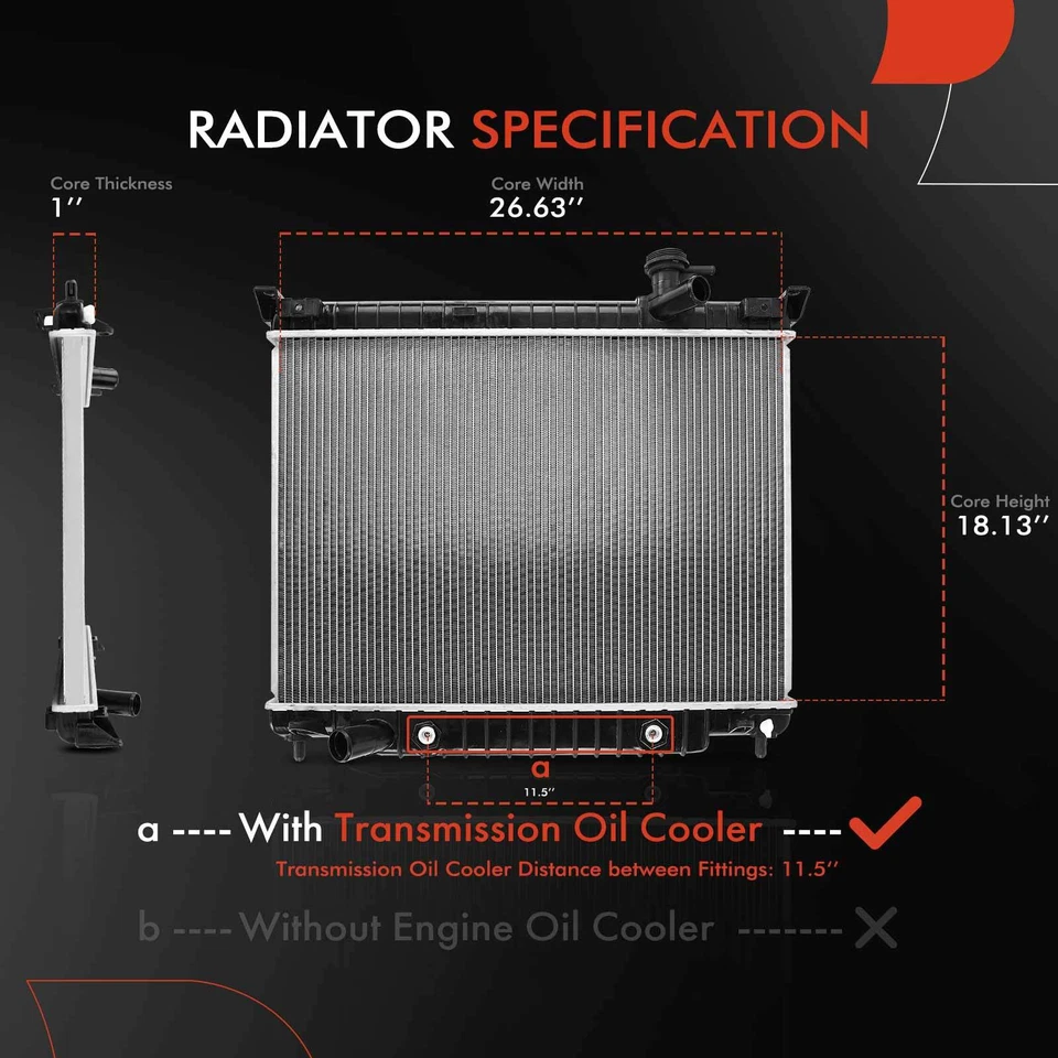 Radiador para Buick Rainier 2004-2007 Chevrolet Trailblazer EXT 2002-2006 L6 4,2 L Foto 2 de 4