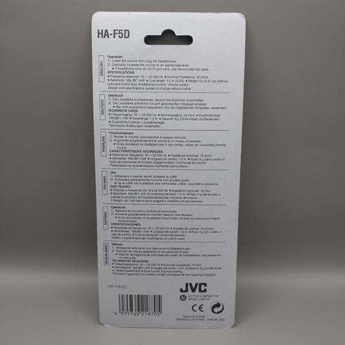 Vintage JVC HA F5D Wired Stereo Mini Headphones Earbuds For MD/CD Brand New - Picture 5 of 8