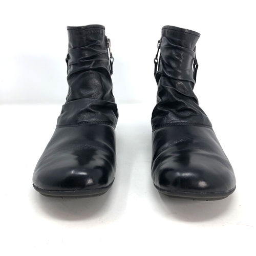 Josef Seibel Boots Womens 39 Naly 24 Black Glove Leather Faux Fur Lined Ankle - Picture 2 of 9