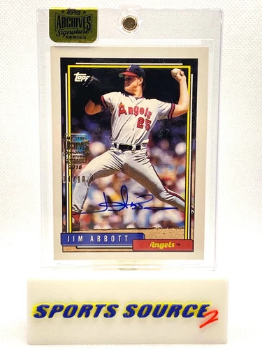 Jim Abbott 2016 Topps Archives Signature Series Autograph Card /18 SSP #530