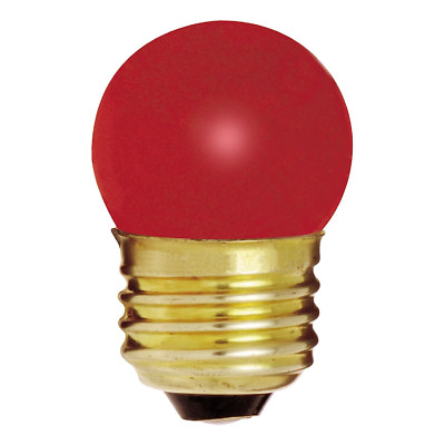 CERAMIC RED BULB Globe 120V Volt 7.5W Watt S11 Medium E26 Indicator Sign