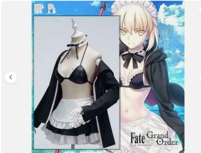 FGO MaidUniform Saber Alter/Arturia Pendragon Cosplay Cute Dress Halloween