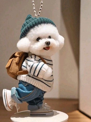 1pc Acrylic Cute Dog Car Interior Decor, Holiday Decoration, Christmas Tree Deco