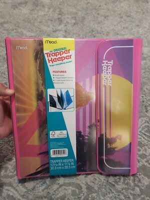 New 80s/ 90s Retro Sunset Style Trapper Keeper 1  Binder  Folder by Mead