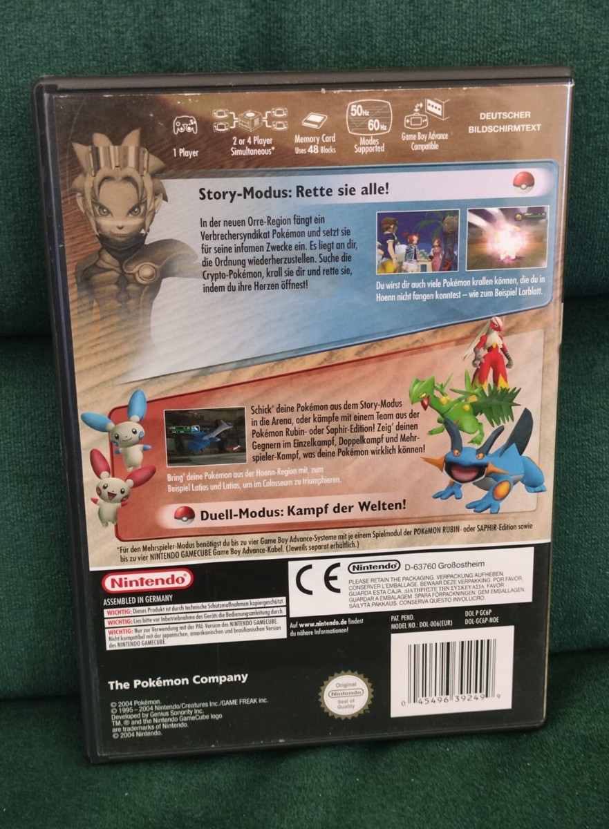 POKEMON COLOSSEUM Nintendo GameCube 2004 PAL Version - German Inlay, no  manual!