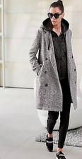 Heine B/w Pattern 2-in-1 Double-breasted Coat, Rrp=£269 *now Only £60* (e80984)