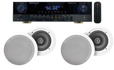 Rockville SINGMIX 5 Bluetooth Home Amplifier Receiver 4 8" Ceiling Speakers
