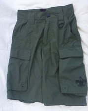 Boy Scouts uniform shorts cargo green youth small BSA nylon