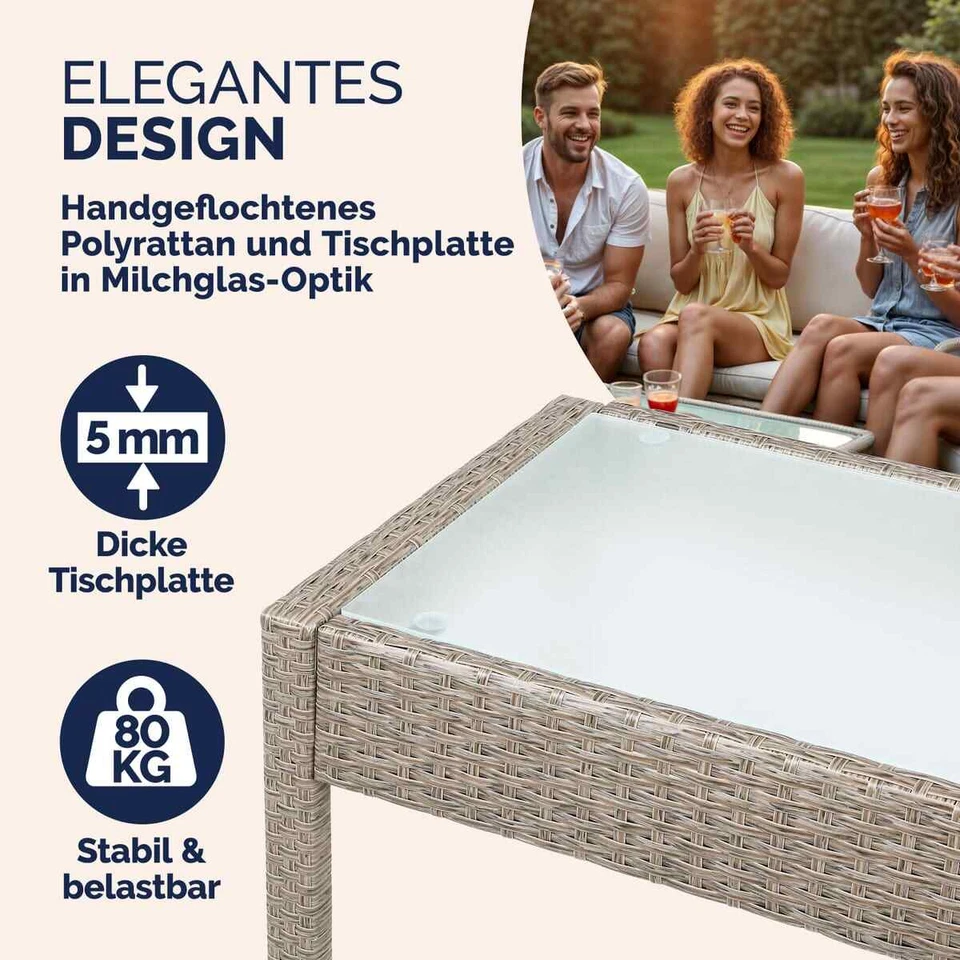 CASARIA® Gartenmöbel Balkonmöbel Lounge Polyrattan Garten Balkon Set - Bild 4 von 4