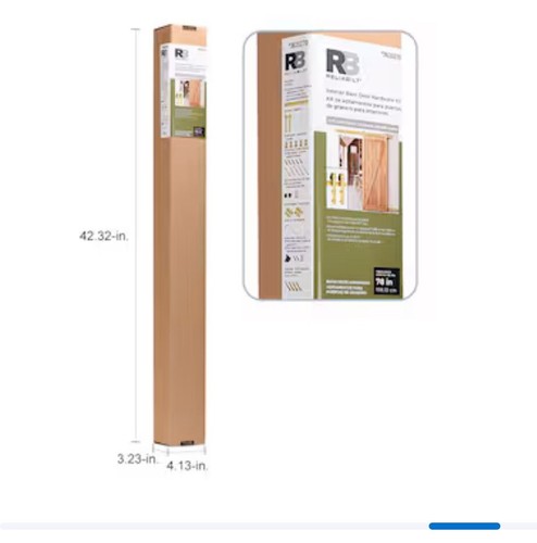 RELIABILT 78-In Soft Gold Indoor J-Strap Single Barn Door Hardware Kit - Picture 6 of 9