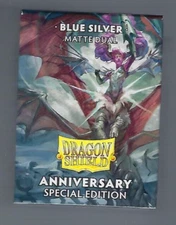 Dragon Shield Matte Blue Silver (100) Shield Sleeves Free Shipping