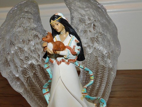Sacred Crystal Spirits "Sharing Spirit" Native American Angel Fox Bradford Exch - Picture 6 of 13