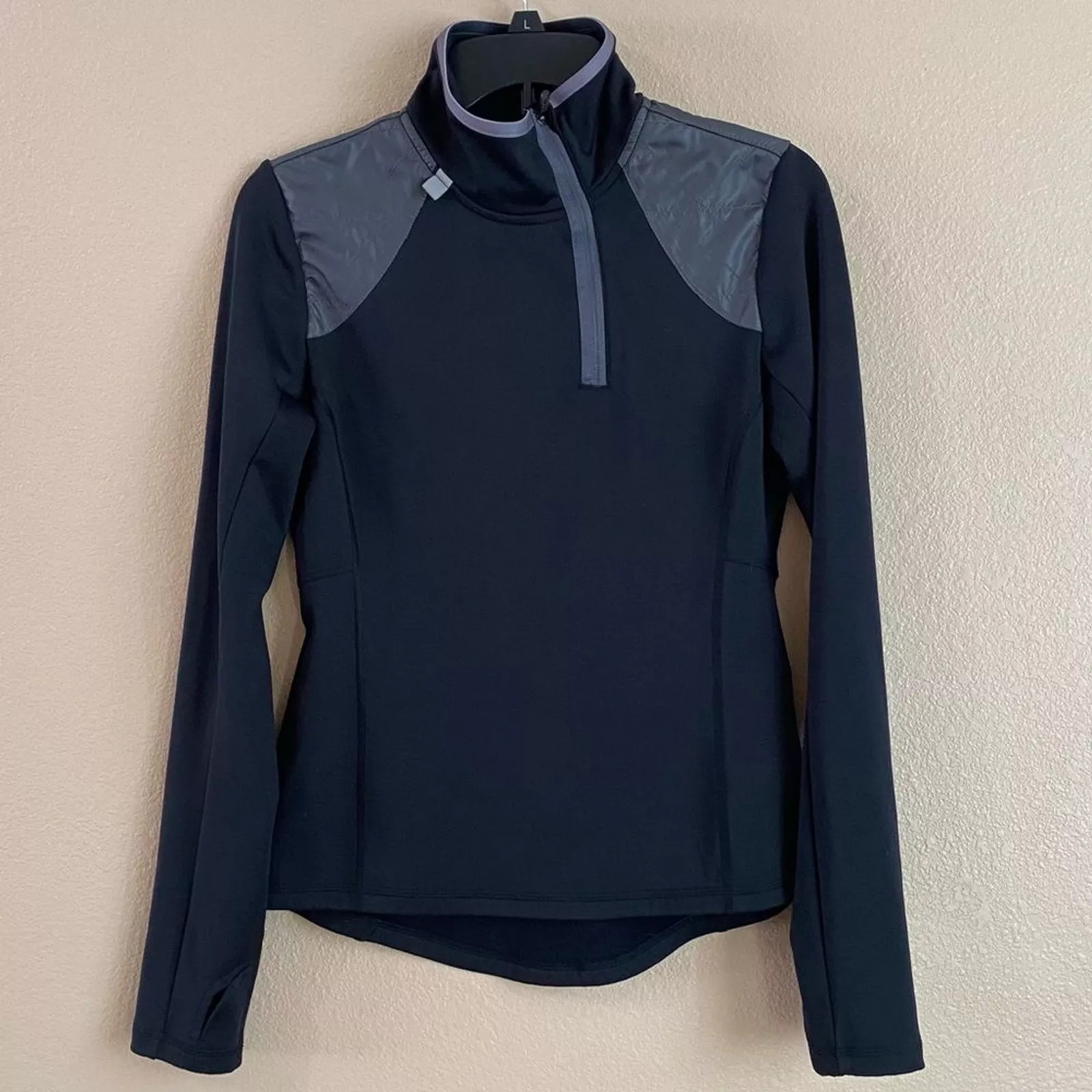lole workout running half zip fleece lined long sleeve shirt