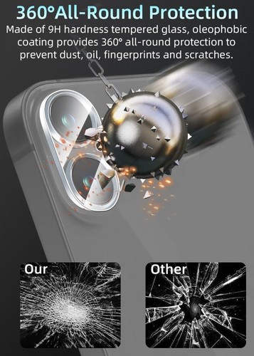 For Apple iPhone 16 Plus Camera Lens Rear Tempered Glass Protector Guard Cover - 第 7/12 張圖片