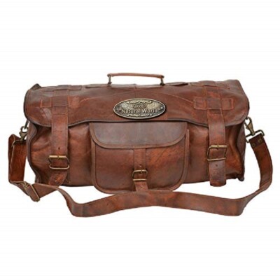 Herren Original Top Pick Leder Vintage Duffel Übernacht Reisegepäck Gym Tasche