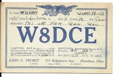 QSL  1929 Hamilton OH    radio card   