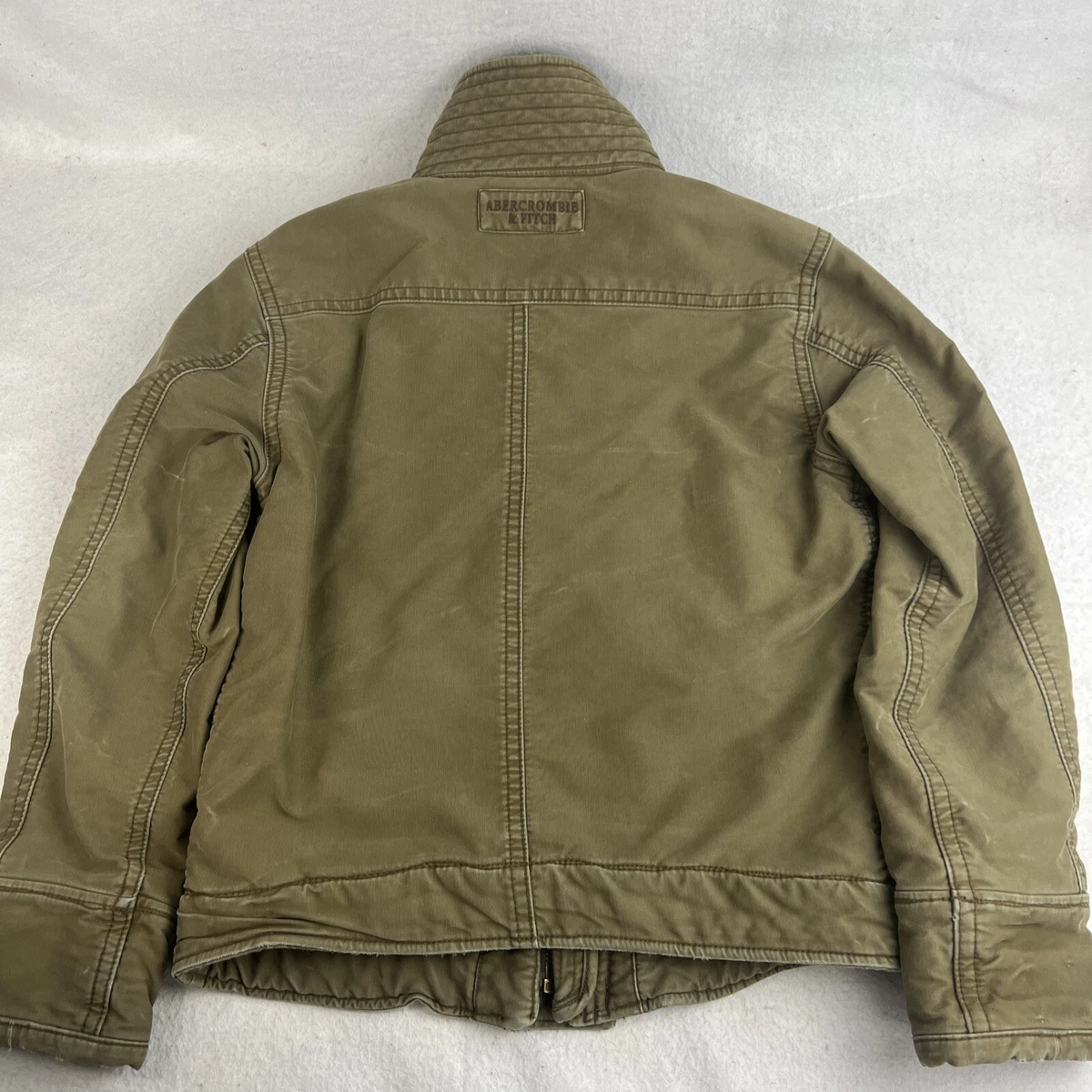 Men s Abercrombie Fitch Adirondack Jacket Sherpa Lined Olive Green Coat S