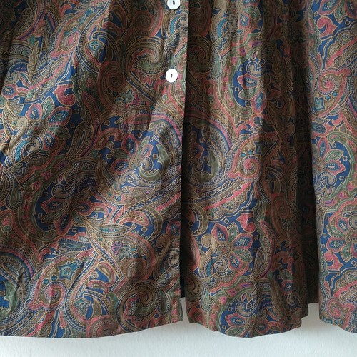 Sara Campbell Shirt Dress 10 Brown Paisley Floral Maxi Button Cotton Lightweight - Picture 5 of 9