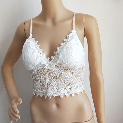 Women Sexy Vest Corset Lace Bra Lingerie Camisole Tank Crop Tops T-shirts Blouse - Picture 10 of 16