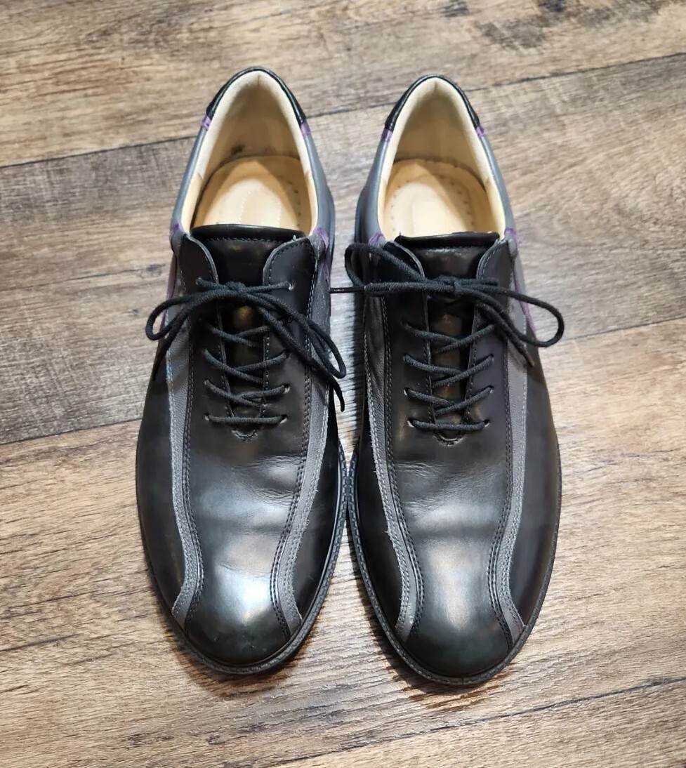 Ecco HydroMax Leather Lace Up Spikeless Golf Shoes Oxford  display picture 2