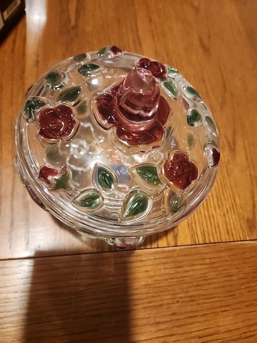 Celebrations By Mikasa Rose Garden Covered Jar 6.75” With Box SA135/675 - Picture 3 of 10