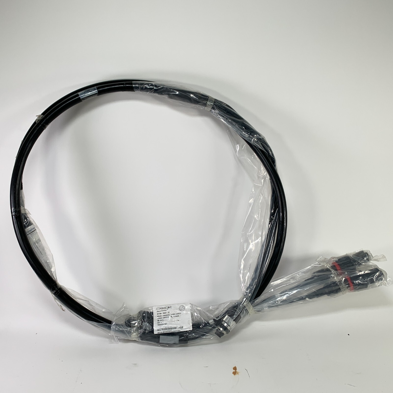Commscope Heliax Fiberfeed Hybrid Jumper Fiber Cable 15ft HFT206-8SB41-15