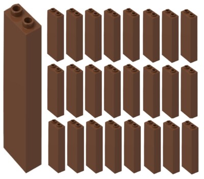  LEGO 25x New 1x2x5 Reddish Brown Bricks Column Pillar Wall Support Beams Castle
