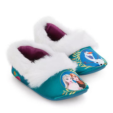 Disney Collection Kids Girls Frozen Anna Elsa Olaf Slip-On Slippers, Size 2/3