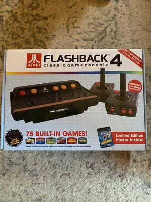 Atari Flashback 4 Classic Game Console 75 built in games, 2 controllers, Poster