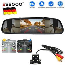 Funk Weitwinkel 170° Rückfahrkamera Einparkkameras Mit 4.3'' Rückspiegel Monitor