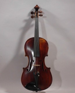 sdt3/5 alte Geige Violine Etikett "Georg Carl Kretzschmann Neukirchen 1896"