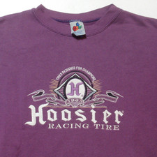 Vintage 90s Hoosier Racing Tire Sweatshirt Embroidered Purple Large