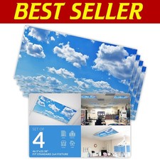 Modern UL Certified Fluorescent Light Covers - 4 Pack for Classrooms Offices