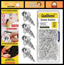 Heavy Duty Double-Headed Wall Screw Anchors - 30 Lbs Capacity Picture Hooks 100