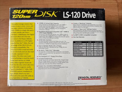 NEW Superdisk 120mb ls-120 Drive Digital Research - Picture 3 of 4