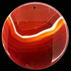 50x4mm Beautiful Red Stripes Onyx Agate Round Pendant Bead L2262