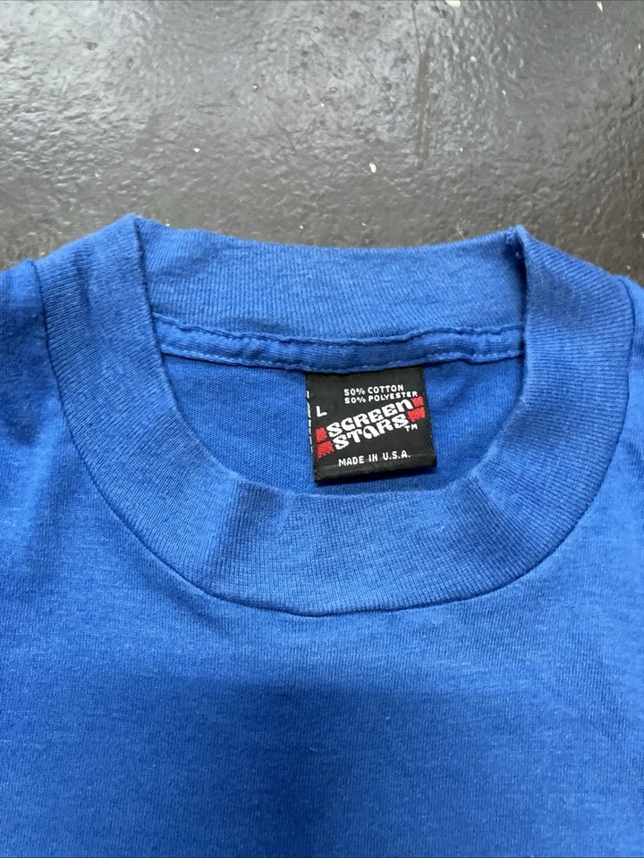 Camisa De Colección Desteñida Años 90 The Boss Divertida Humor Pantalla Estrellas Puntada Única Azul L Foto 3 de 4