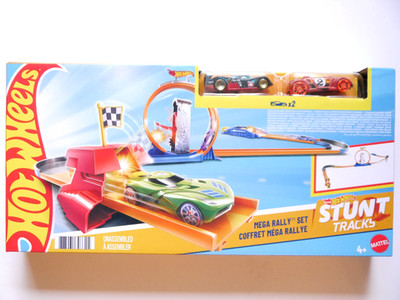 Hot Wheels Stunt Tracks - Mega Rally Rallye Set - 24 OURS + HIGH VOLTAGE Ovp