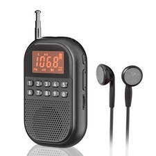Portable Radio AM FM Bluetooth: Pocket Radio Rechargeable 1100mAh, FM AM Worl...