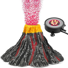 Aquarium Volcano Ornament Kit Realistic Resin Volcanic Decoration with Air St...