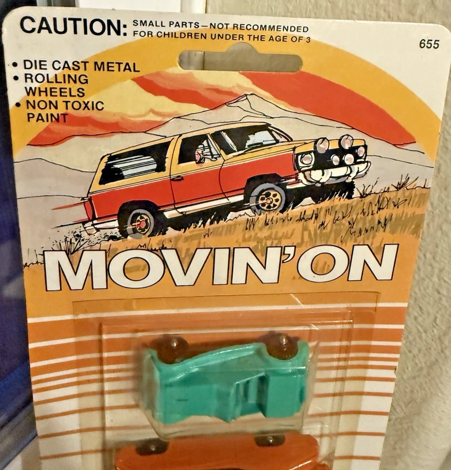 1981 MidgeToy Cars Set of 3 –Green, Orange & Deep Sea Blue–NOS Vintage Die-Cast - Image 2 of 4