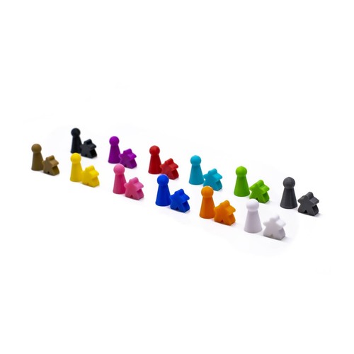 Juego de mesa Juego de figuras Meeples and Pawns 24 piezas - Marcadores clásicos de mesa - Imagen 2 de 3