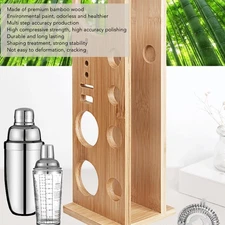 Organizing Bamboo Wood Bartending Tool Holder For Bar Home