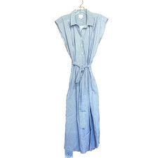 Marea by Liz Joy Striped Dress Cotton Blue and White Cap Sleeve  Dress Size Med