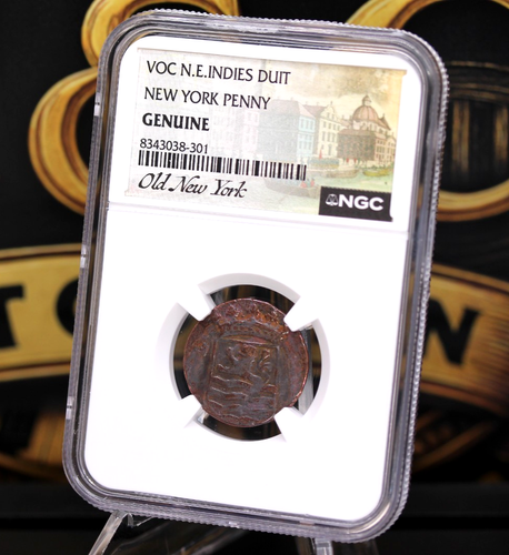 1786 VOC New York Penny ⚓ NGC Genuine Dutch East India Co Colonial Coin - Picture 6 of 10