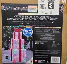 Gemmy Orchestra of Lights Crystal Swirl Gift Box Trio Christmas Presents Decor